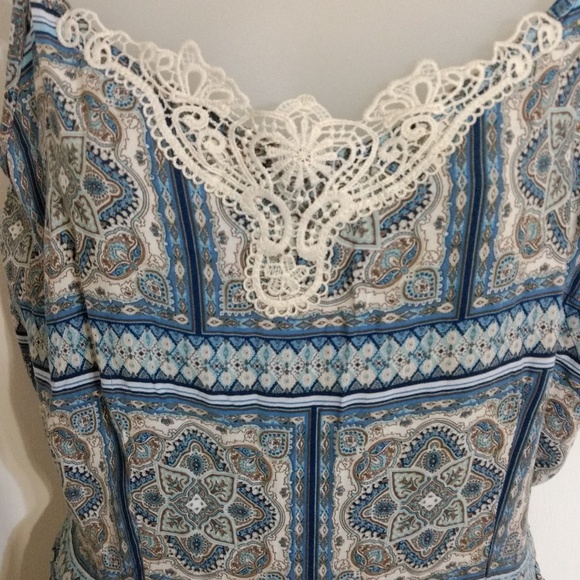 COPY - Romper Shorts L Spaghetti Blue Lace Summer… - Picture 2 of 8